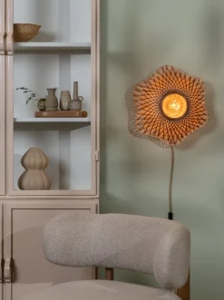 Good&Mojo Wandlamp Madura bamboe ø44x12cm naturel bruin S