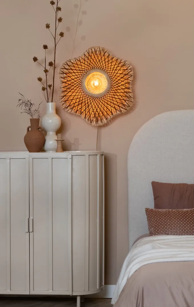 Good&Mojo Wandlamp Madura bamboe ø60x15cm naturel bruin M
