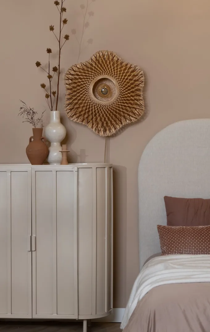 Good&Mojo Wandlamp Madura bamboe ø60x15cm naturel bruin M