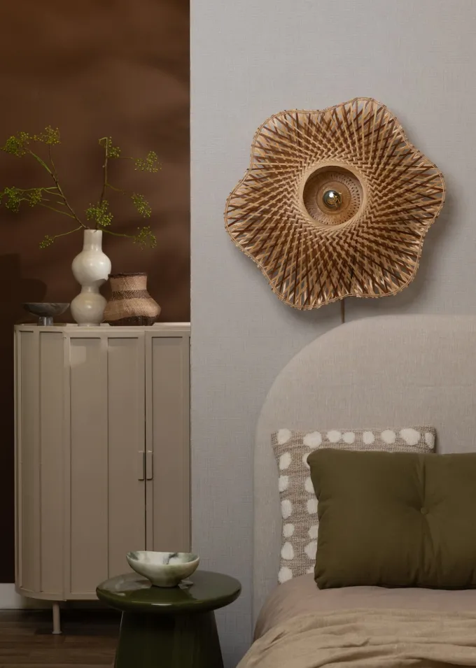 Good&Mojo Wandlamp Madura bamboe ø60x15cm naturel bruin M