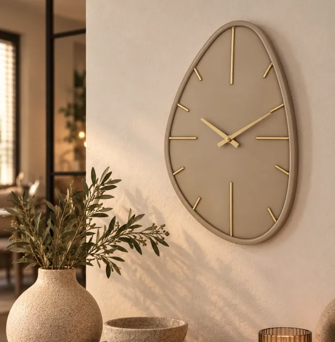 HomeBound by KY Wandklok Evia organisch beige