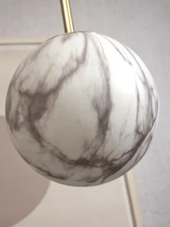 it's about RoMi Hanglamp glas/ijzer Carrara bol wit marmerprint/goud M