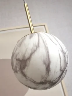 it's about RoMi Hanglamp glas/ijzer Carrara bol wit marmerprint/goud S