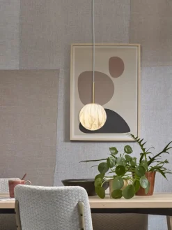 it's about RoMi Hanglamp glas/ijzer Carrara bol wit marmerprint/goud S