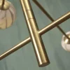 it's about RoMi Hanglamp glas/ijzer Carrara 3-arm met 6 bollen wit marmerprint/goud