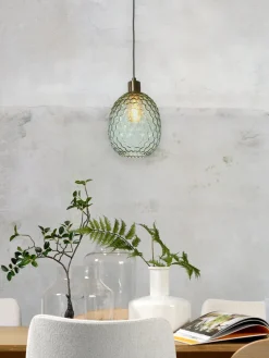 it's about RoMi Hanglamp glas Venice ovaal groen