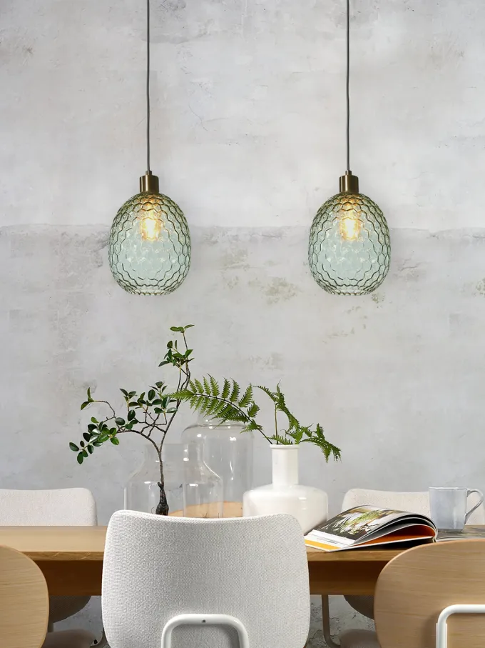 it's about RoMi Hanglamp glas Venice ovaal groen