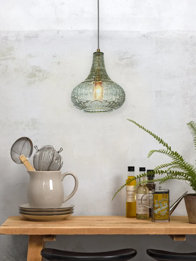 it's about RoMi Hanglamp glas Venice druppel groen