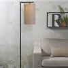 it's about RoMi Vloerlamp ijzer/zwart Boston donker linnen