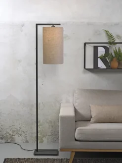 it's about RoMi Vloerlamp ijzer/zwart Boston donker linnen