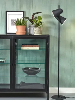 it's about RoMi Vloerlamp ijzer Salamanca 2 kappen h.145 kap Ø16 zwart