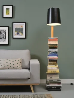 it's about RoMi Vloerlamp ijzer/hout Cambridge voor boeken naturel/ zwart