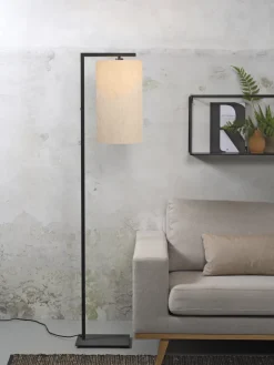 it's about RoMi Vloerlamp ijzer/zwart Boston licht linnen