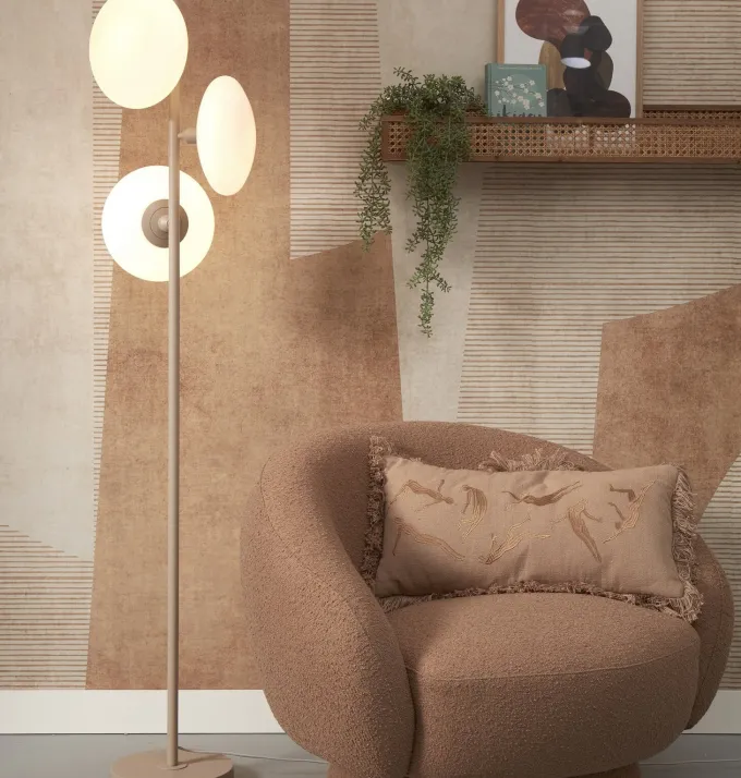 it's about RoMi Vloerlamp Sapporo 3-schijf wit/zand