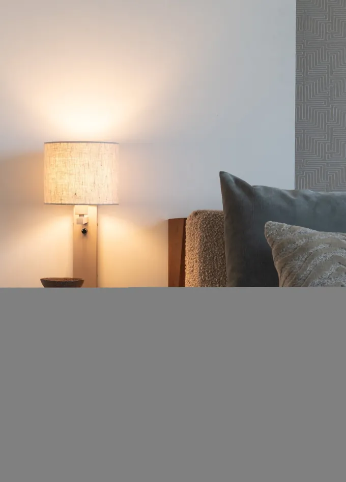it's about RoMi Wandlamp Florence zand/kap 1815 linnen licht
