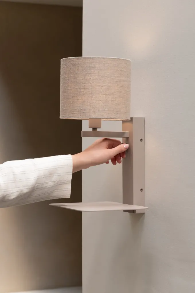 it's about RoMi Wandlamp Florence zand/kap 1815 linnen licht