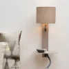 it's about RoMi Wandlamp Florence+leeslamp zand/kap 1815 linnen donker