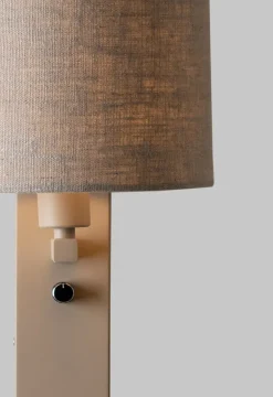 it's about RoMi Wandlamp Florence+leeslamp zand/kap 1815 linnen licht
