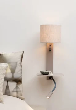 it's about RoMi Wandlamp Florence+leeslamp zand/kap 1815 linnen licht