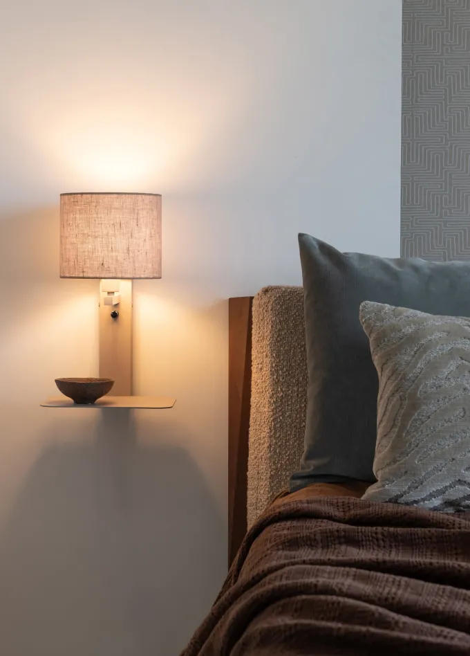 it's about RoMi Wandlamp Florence zand/kap 1815 linnen donker