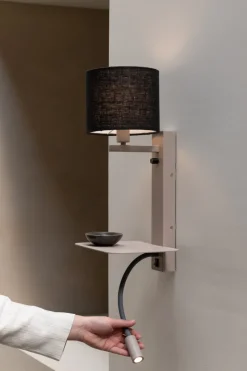 it's about RoMi Wandlamp Florence+leeslamp zand/kap 1815 zwart