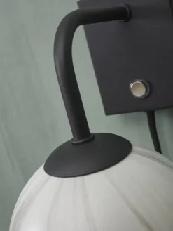 it's about RoMi Wandlamp glas/ijzer Carrara bol wit marmerprint/zwart