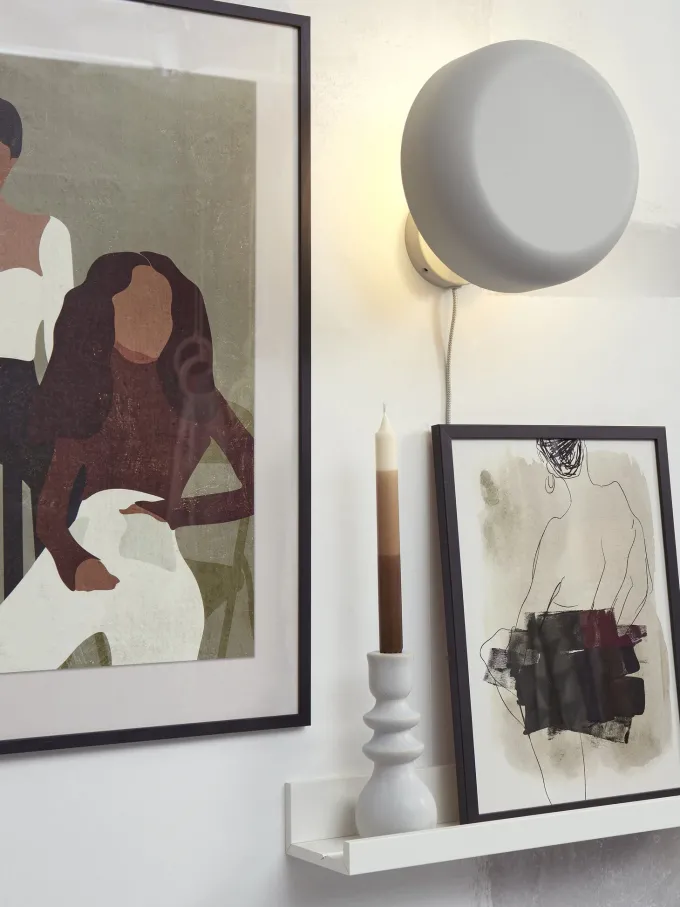it's about RoMi Wandlamp ijzer Porto lichtgrijs