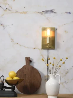 it's about RoMi Wandlamp ijzer Madrid 15xh.25cm goud L