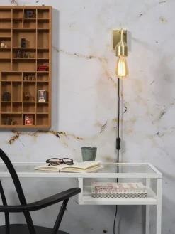 it's about RoMi Wandlamp ijzer Madrid 18x7xh.14cm goud S
