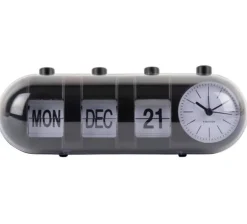 Karlsson Alarmklok Retro Tube Calender Flip zwart