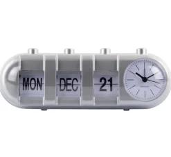 Karlsson Alarmklok Retro Tube Calender Flip zilver