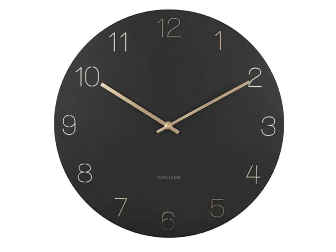 Karlsson Wandklok Charm Engraved Numbers zwart Ø 40 cm