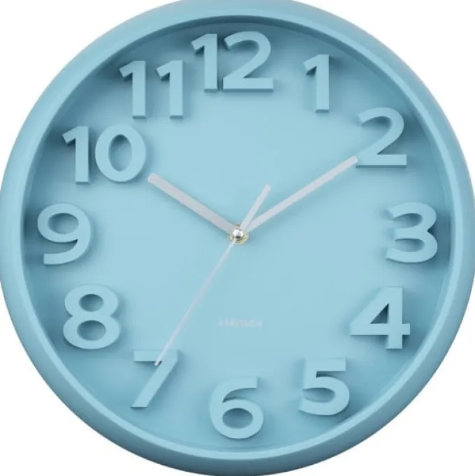 Karlsson Wandklok Elevated Classic Numbers misty blauw