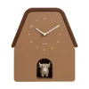 Karlsson Wandklok Highland Cow Cuckoo - mokka bruin