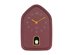 Karlsson Wandklok Modern Doggy burgundy rood