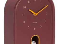 Karlsson Wandklok Modern Doggy burgundy rood