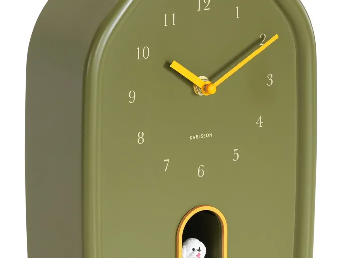 Karlsson Wandklok Modern Doggy luxury groen
