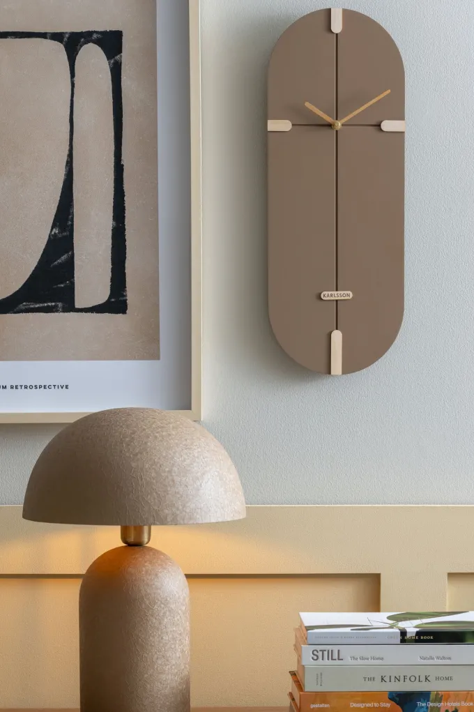 Karlsson Wandklok Oxford ovaal - mocca bruin