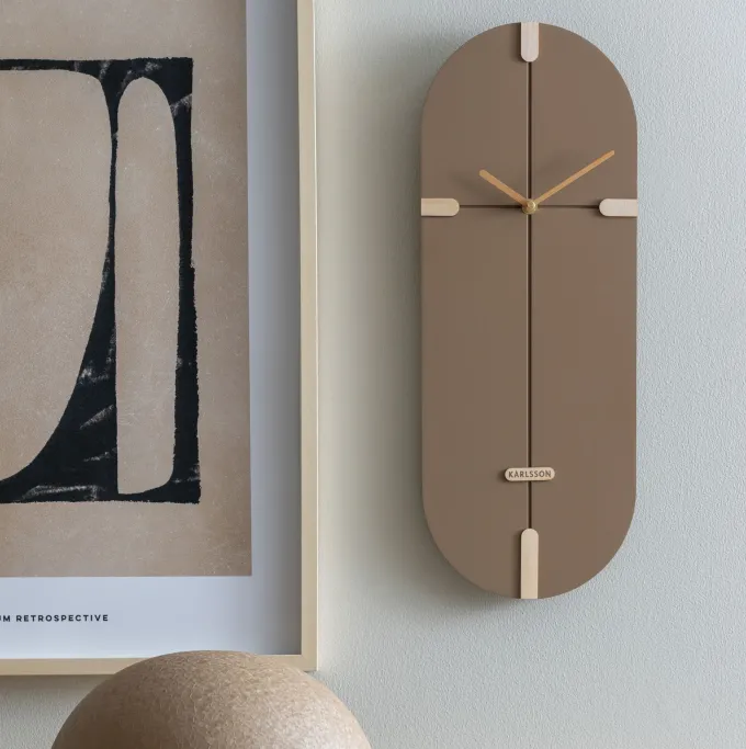 Karlsson Wandklok Oxford ovaal - mocca bruin