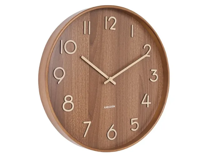Karlsson Wandklok Pure Large donkerbruin Ø 60 cm