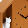 Karlsson Wandklok Sitting Cat okergeel