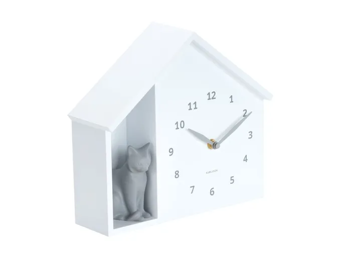 Karlsson Wandklok Sitting Cat wit