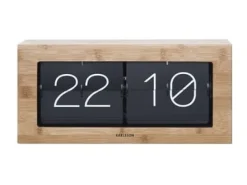 Karlsson Wand-/Tafelklok Boxed Flip XL Bamboo