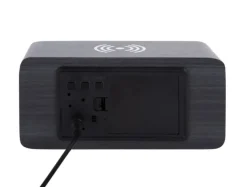 Karlsson Wekker Block met telefoonoplader LED zwart