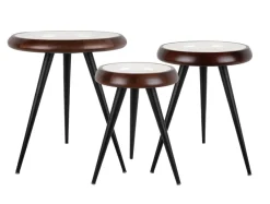 Leitmotiv Bijzettafel set van 3 Tripod met metalen poten