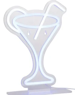 Leitmotiv Neon licht Cocktail met blauw rietje
