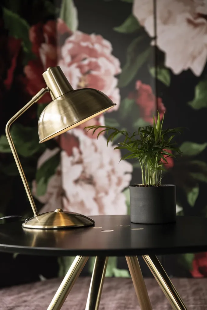 Leitmotiv Tafellamp Hood geborsteld goud