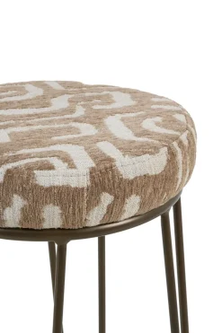 Light en Living Barkruk Ø41x73 cm ALICE groen-grijs+beige+bruin-brons