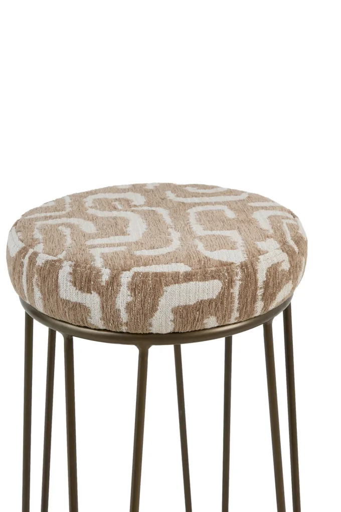 Light en Living Barkruk Ø41x73 cm ALICE groen-grijs+beige+bruin-brons