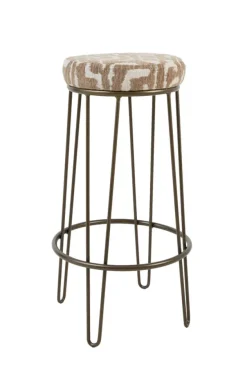 Light en Living Barkruk Ø41x73 cm ALICE groen-grijs+beige+bruin-brons